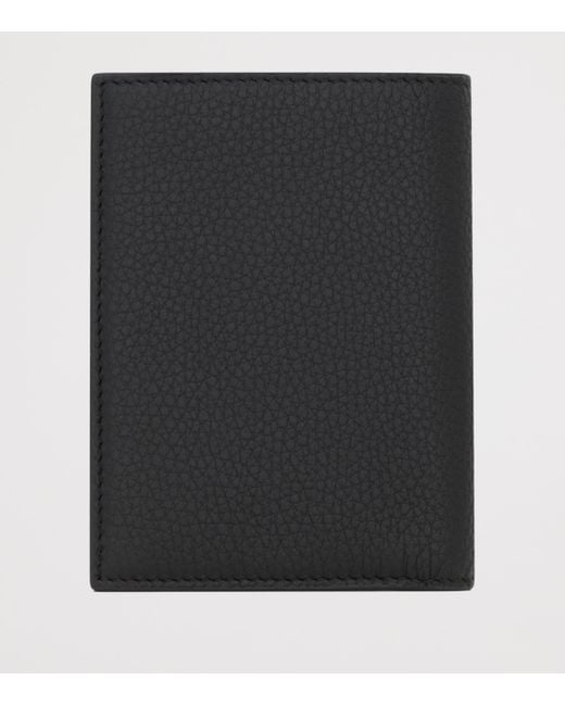 Saint Laurent Black Leather Cassandre Bifold Wallet for men