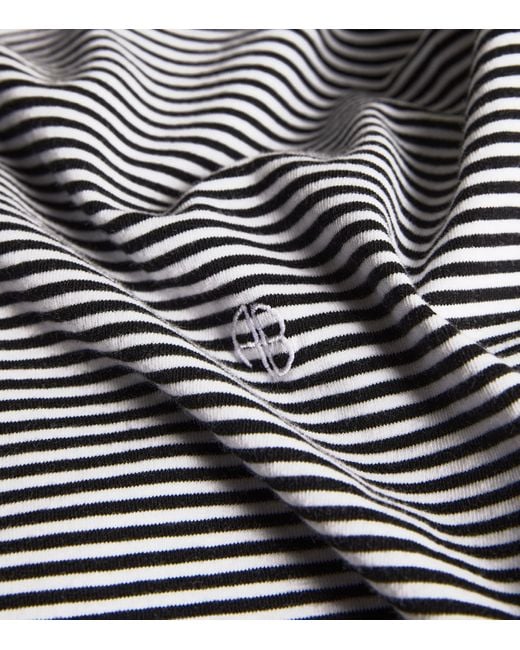 Anine Bing Gray Organic Cotton Striped T-Shirt