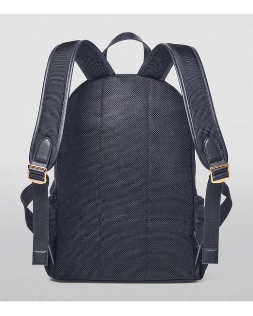 Aspinal Blue Nylon Backpack for men