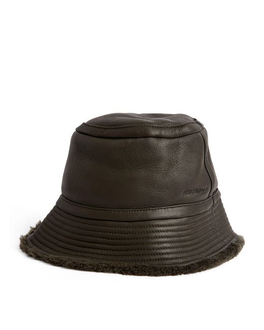 Yves Salomon Brown Merino-Lambskin Bucket Hat