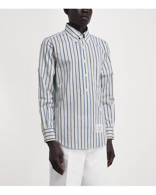 Thom Browne Blue Cotton Stripe Shirt for men