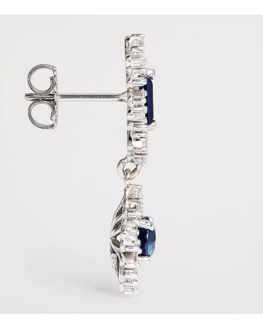 Suzanne Kalan Blue Diamond And Sapphire One Of A Kind Drop Earrings