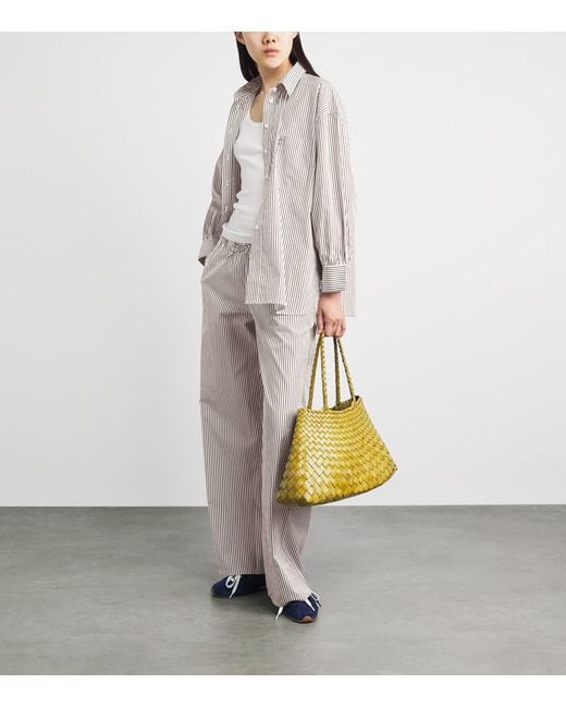 Suzie Kondi Gray Cotton Stripe Pan Trousers