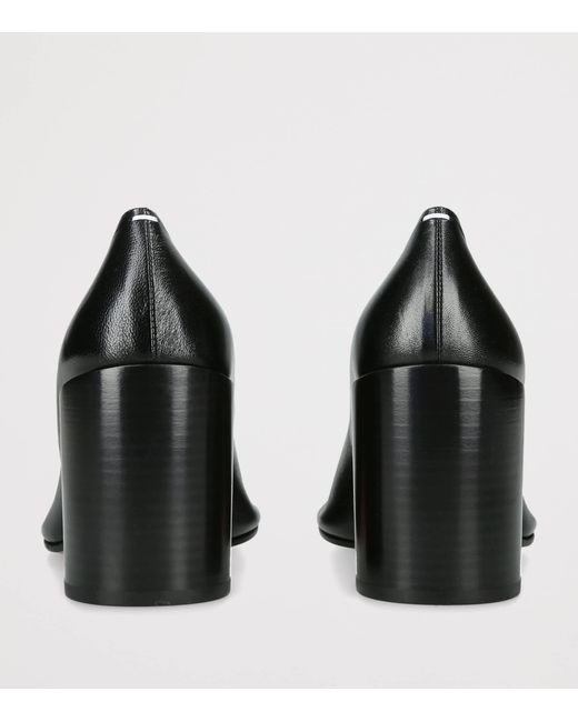 Maison Margiela Black Leather Piped Heeled Pumps 85