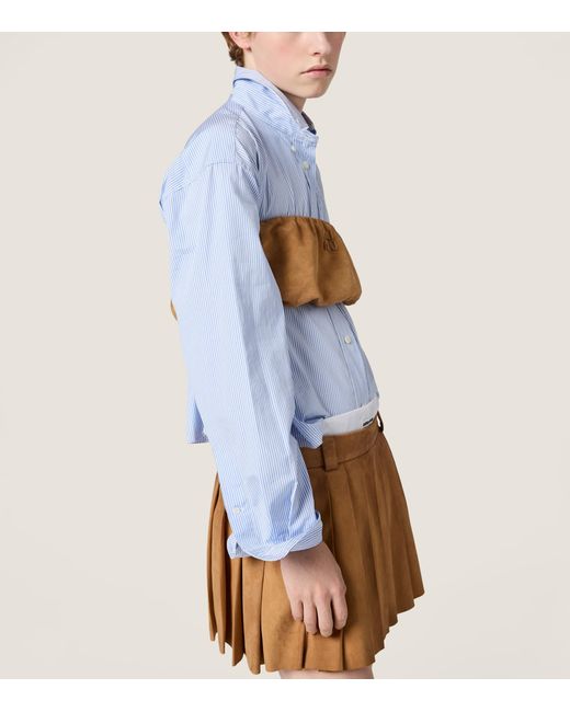 Miu Miu Brown Waxed Suede Bandeau Top