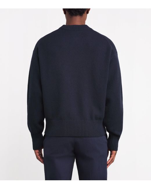 J.Lindeberg Blue Wool-Bci Cotton Eddy Sweater for men