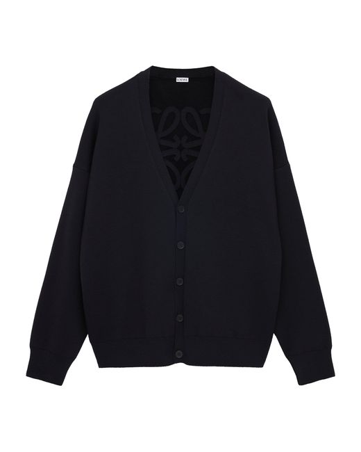 Loewe Blue Wool-Blend Anagram-Lining Cardigan for men