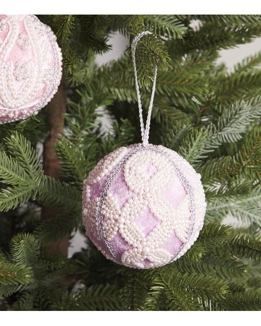 Harrods Pink Velvet Embellished Bauble