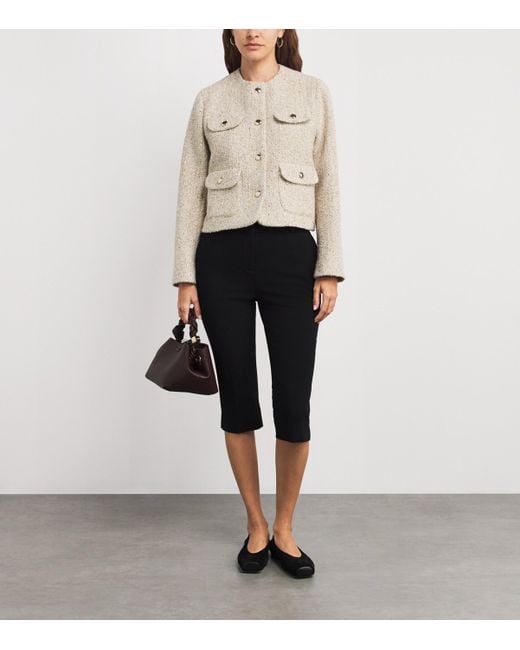 Maje White Bouclé Tweed Jacket