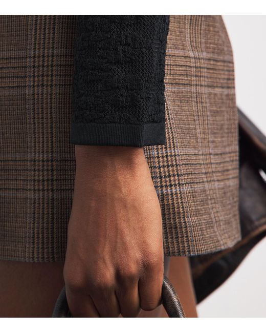 Sandro Black Pointelle-Knit Cropped Cardigan