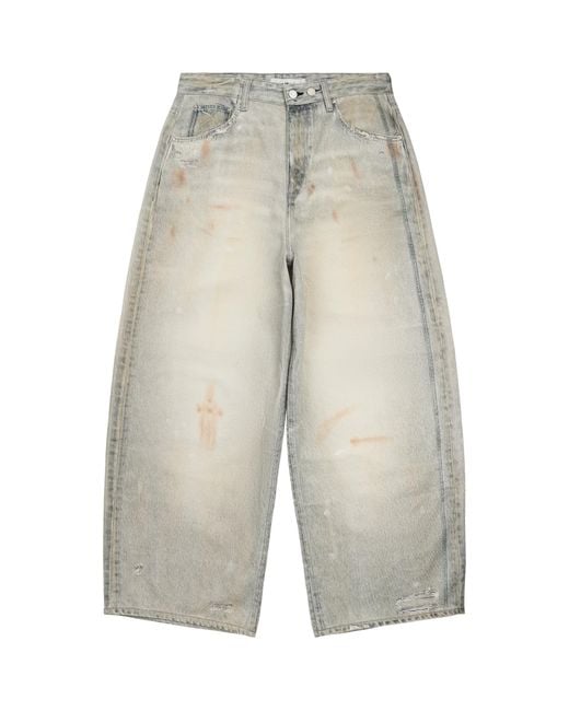 Won Hundred Gray Lyon Printed Straight Jeans for men