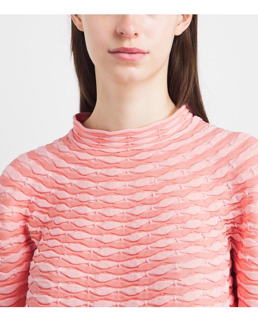 Pleats Please Issey Miyake Pink Colourful Mushroom Knit Top