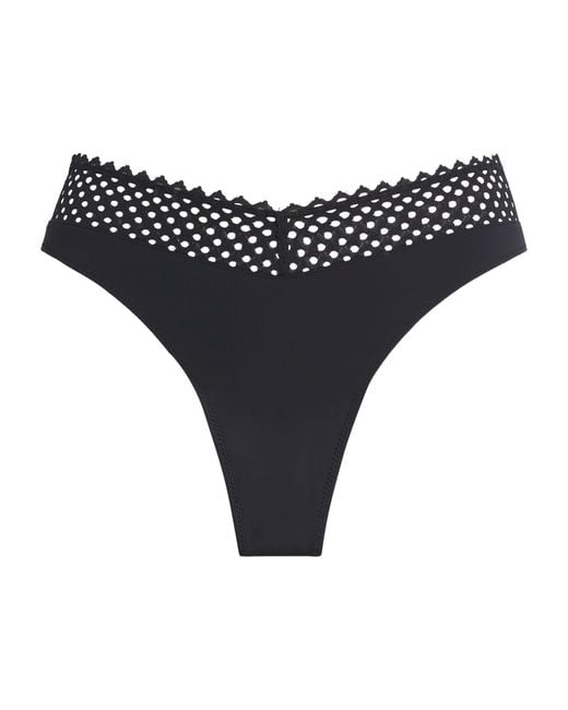 Wolford Blue Romantic Net Thong