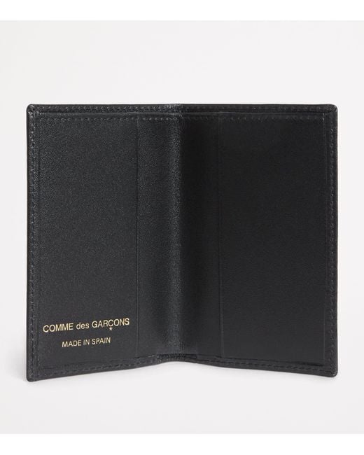 Comme des Garçons Black Leather Polka-Dot Card Holder for men