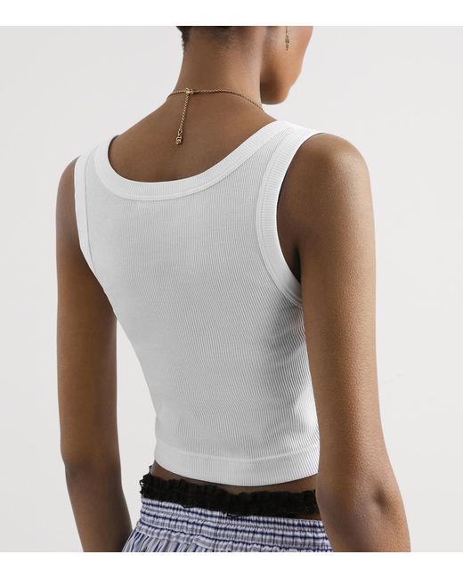 Dolce & Gabbana White Cotton Buttoned Tank Top