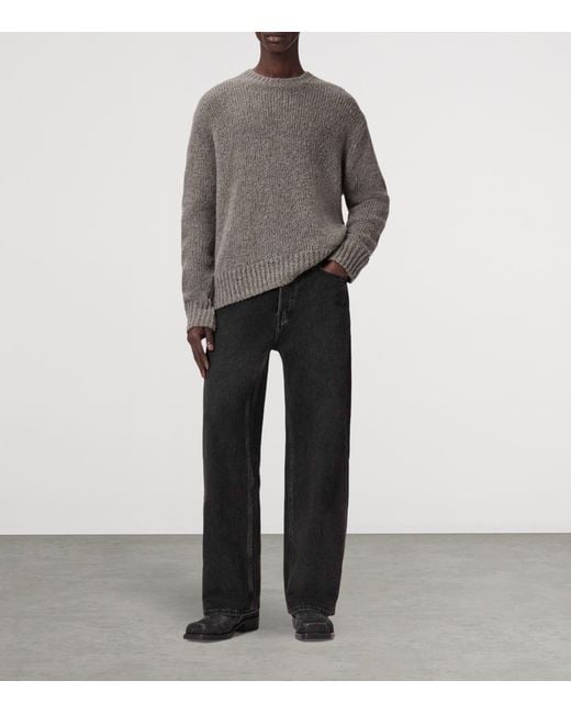 AllSaints Gray Wool-Alpaca-Blend Saku Sweater for men