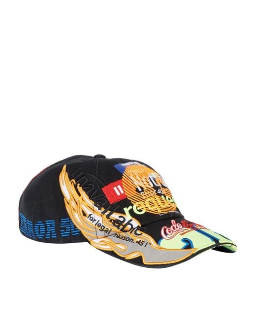 Vetements Black Branded Baseball Cap for men