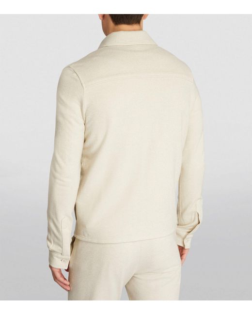 Marco Pescarolo White Silk-blend Zip-up Shirt for men