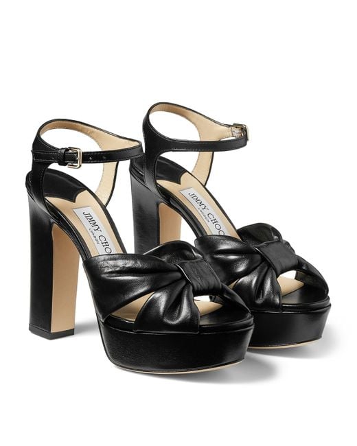 Jimmy Choo Black Heloise 120 Leather Sandals