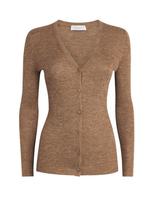 Gabriela Hearst Brown Cashmere-Silk-Hemp Aiste Cardigan
