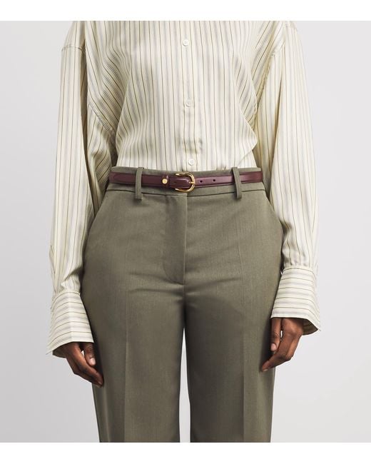 Harrods Brown Leather Slim Belt