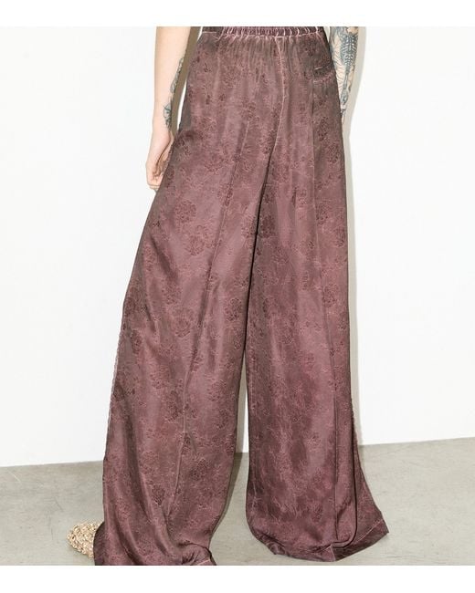 MAX&Co. Brown Floral Wide-Leg Trousers