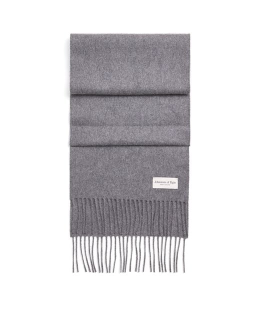 Johnstons Gray Natural Cashmere Scarf for men