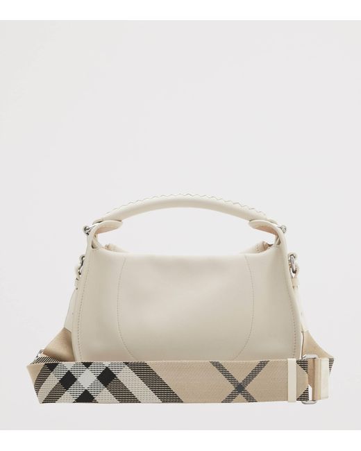 Burberry Gray Small Calf Leather B Clip Messenger Bag