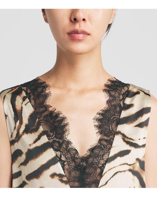 Ganni White Zebra-Print Midi Dress