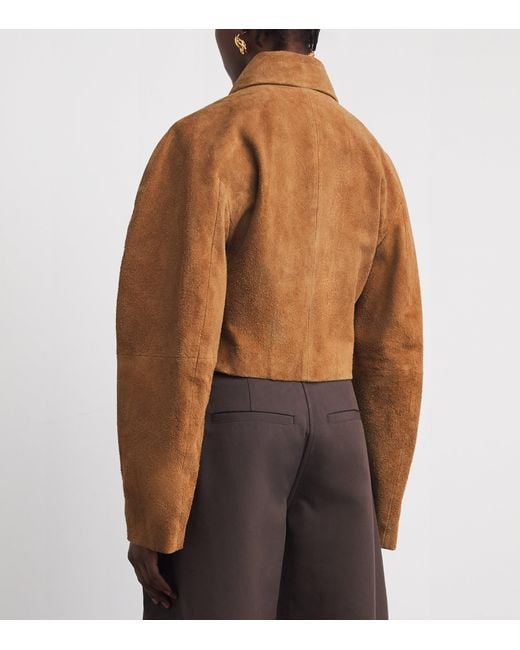 Rohe Brown Textured Suede Cropped Jacket