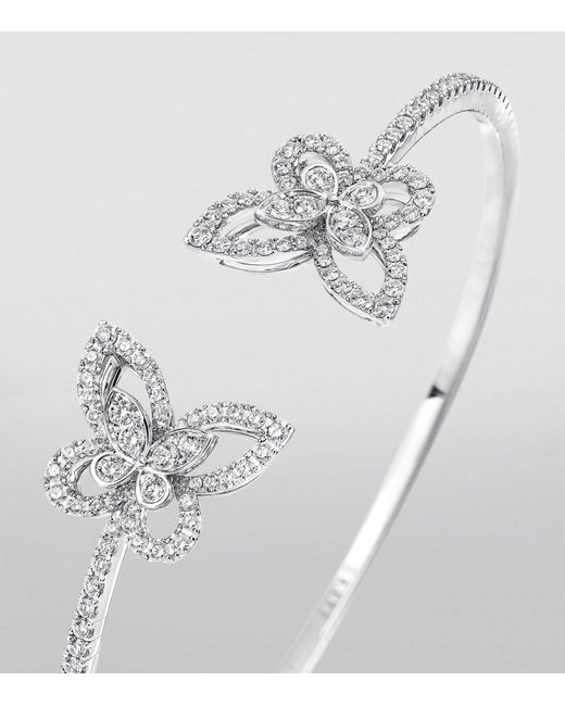 Graff White Gold And Diamond Butterfly Bangle