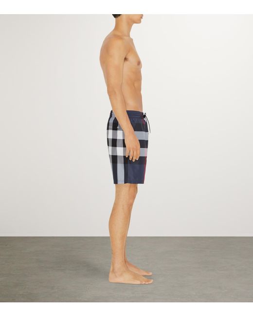Burberry Blue Check Swim Shorts for men