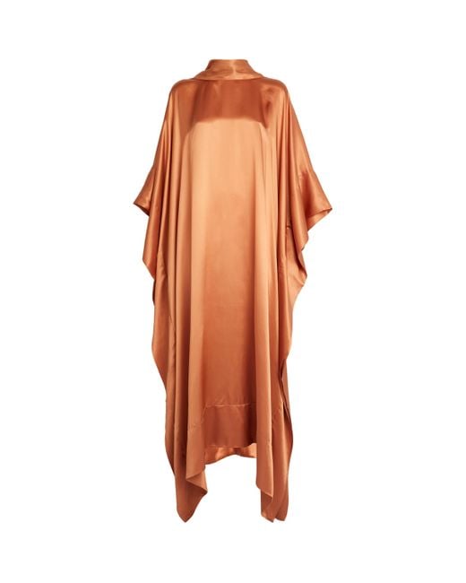 ‎Taller Marmo Orange Silk New Age Maxi Dress