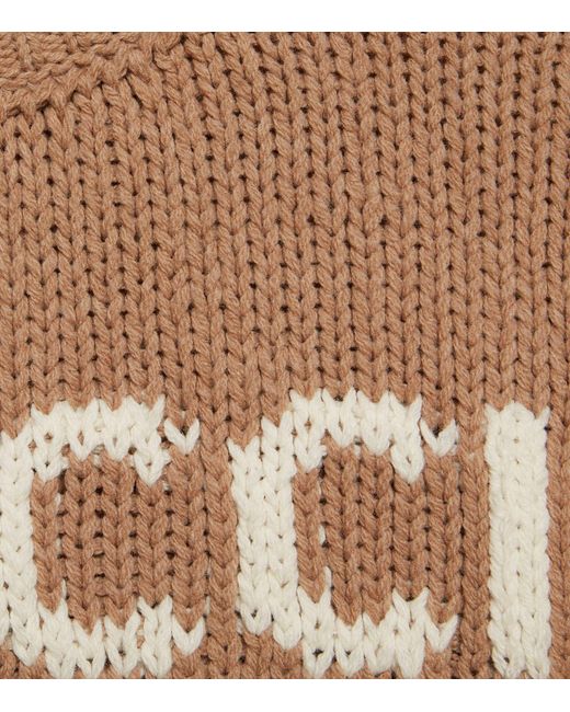 Gucci Natural Wool Intarsia Sweater for men