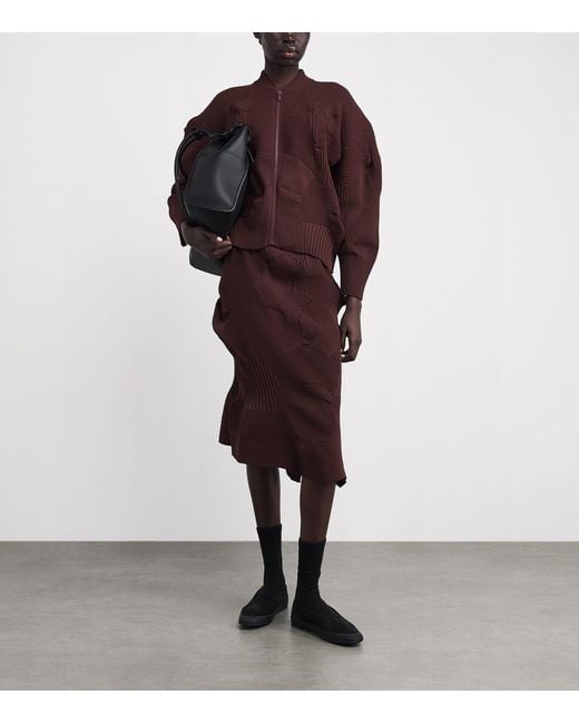Issey Miyake Purple Kone Kone Knit Skirt