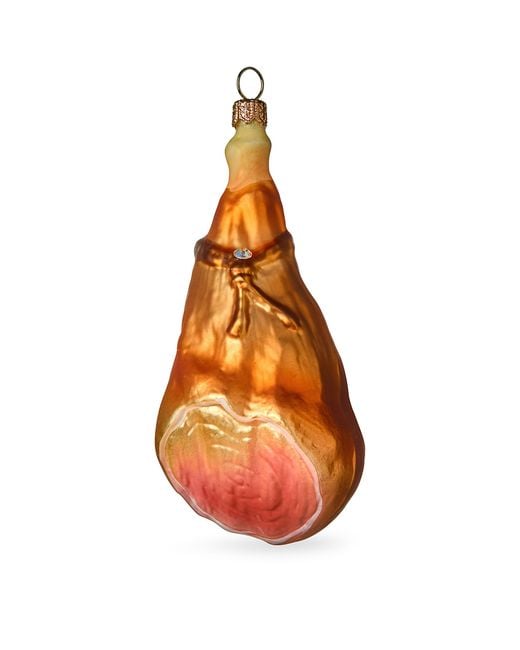 Harrods Orange Glass Ham Leg Tree Decoration