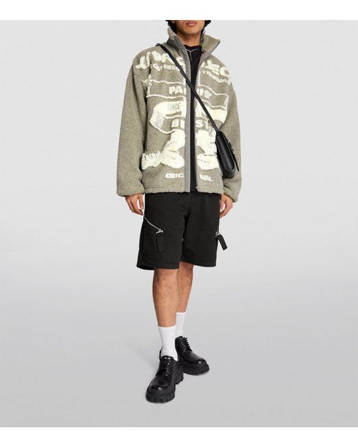 Y. Project Metallic Graphic Zip-up Fleece Jacket for men