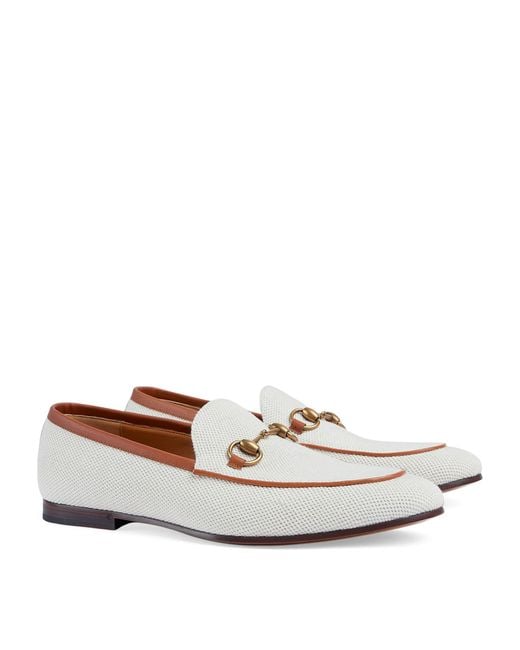 Gucci White Jordaan Loafers