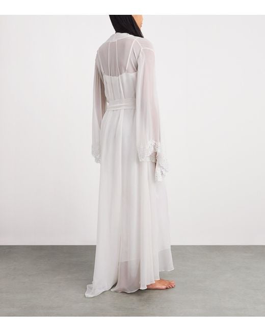 Rosamosario White Silk Fatima The Bride Robe