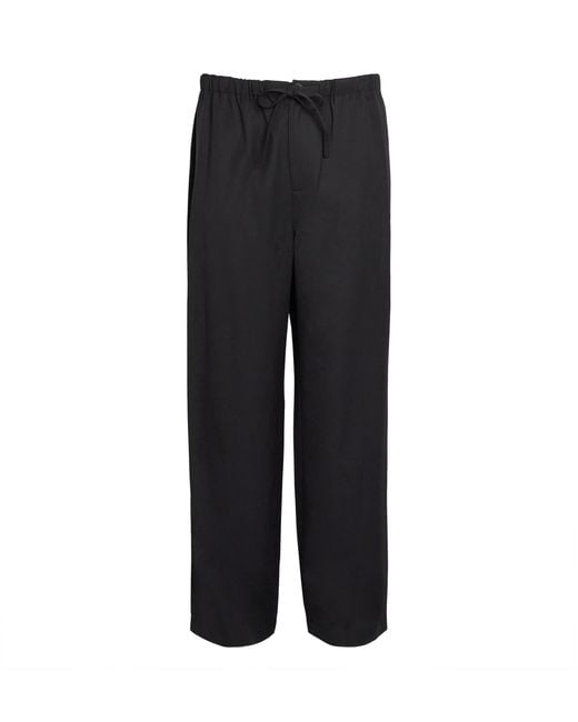 LE17SEPTEMBRE Black Wool-Blend Drawstring Trousers for men