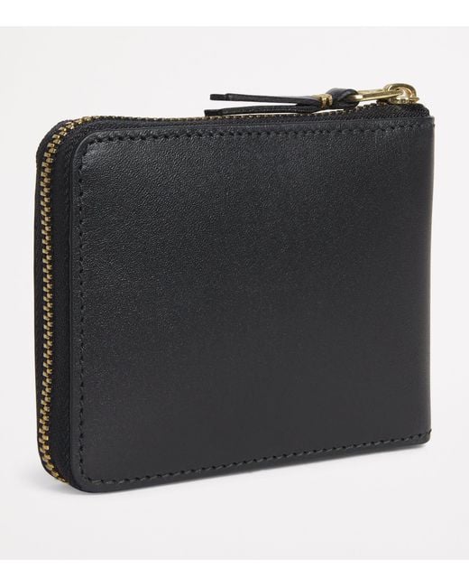 Comme des Garçons Black Leather Zipped Wallet for men