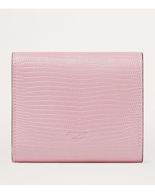 Jimmy Choo Pink Croc-embossed Leather Marinda Wallet
