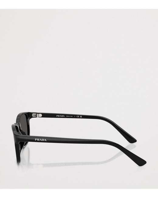 Prada Black Acetate Pillow Sunglasses for men