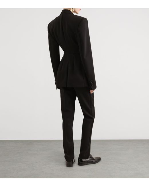 Dolce & Gabbana Black Virgin Wool-Blend Tuxedo Trousers