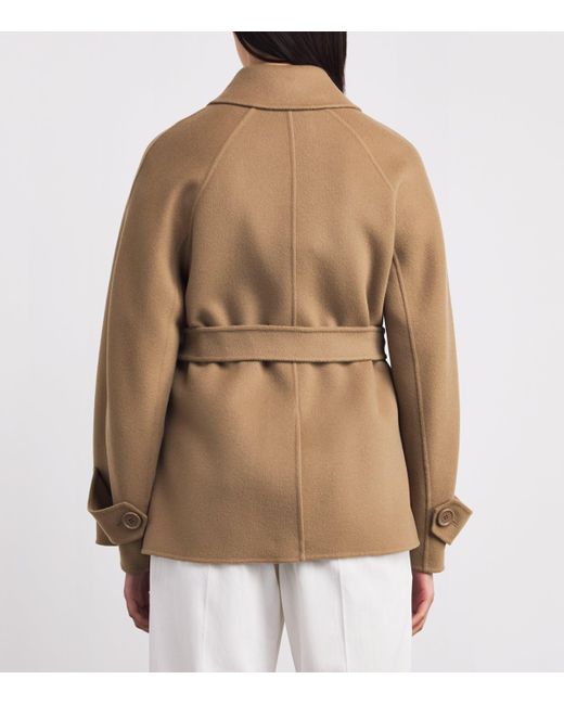 Max Mara Brown Wool Short Trench Coat