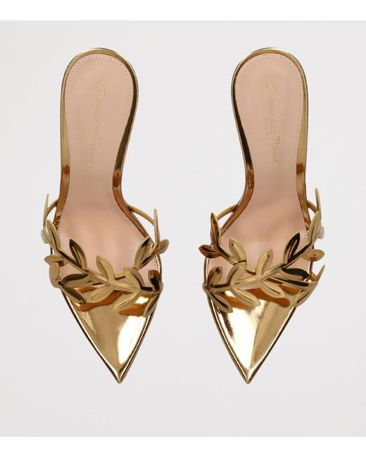 Gianvito Rossi Metallic Leather Flavia Heeled Sandals 85