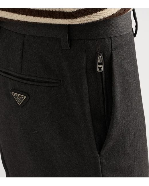 Prada Black Wool Trousers for men