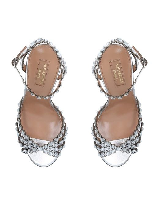 Aquazzura Metallic Tequila Sandals 105