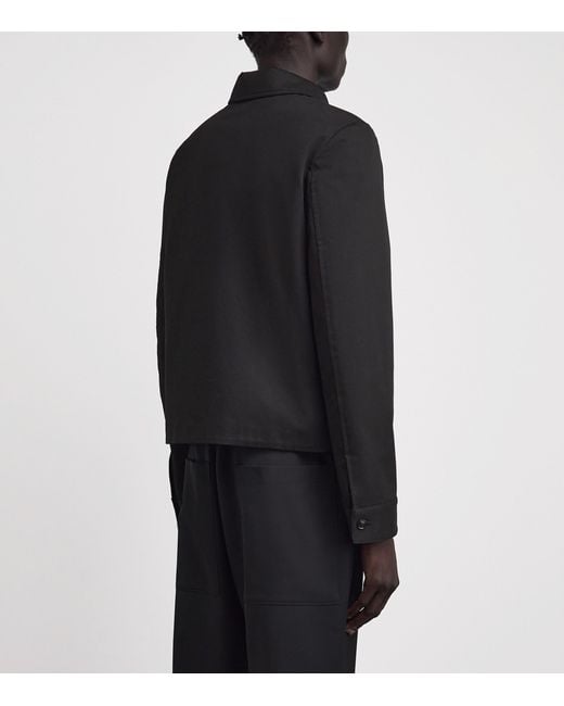 Amiri Black Cotton Script Shacket for men