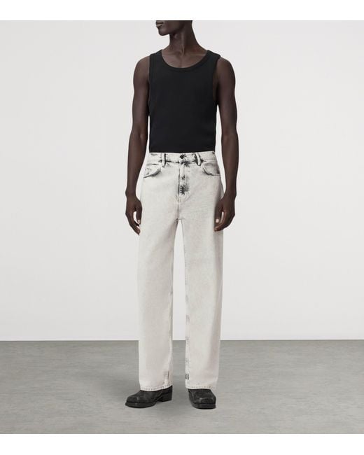 AllSaints Gray Lenny Lux Wide-Leg Jeans for men